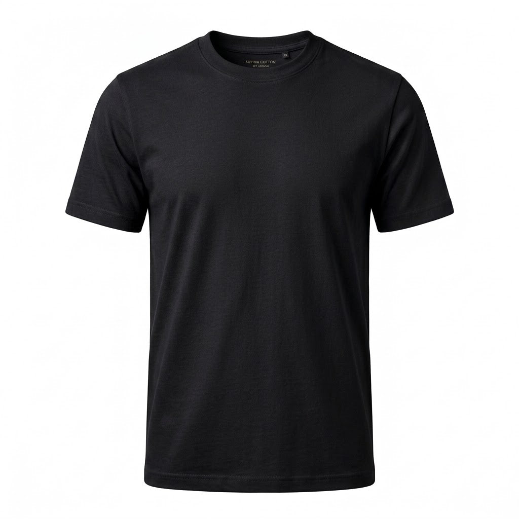 Premium Supima Cotton Crew Neck T-Shirt – Classic Black