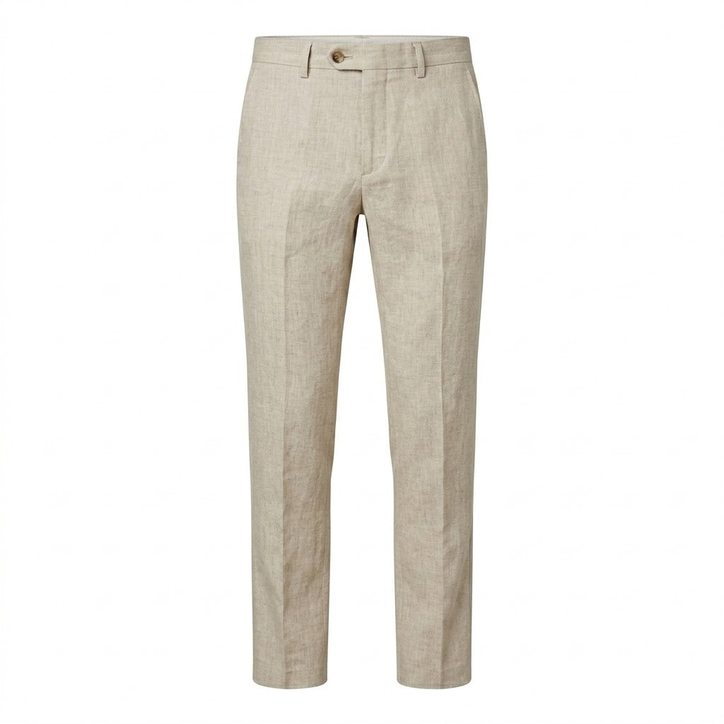 Premium Pure Linen Tailored Trousers